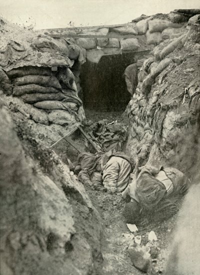 En fanget tysk skyttegrav, 1919. af Unbekannt
