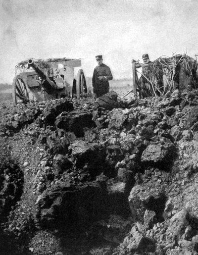 Et fransk batteri af 75. har en snæver flugt, Første Verdenskrig, 1915 af Unbekannt