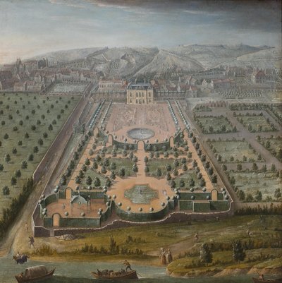Fransk ejendom, olie på lærred, 131 x 130 cm; Fransk skole, begyndelsen af det 18. århundrede af Unbekannt