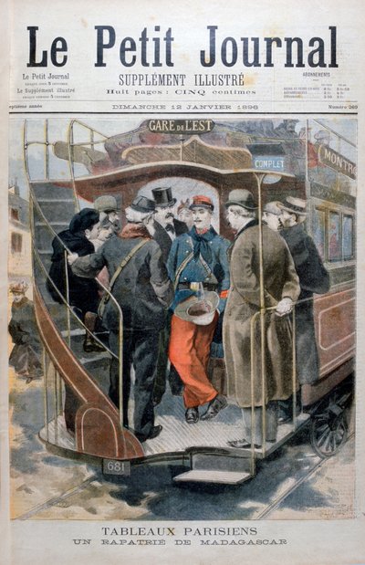 En fransk soldat hjemme fra Madagaskar, 1896 af Unbekannt