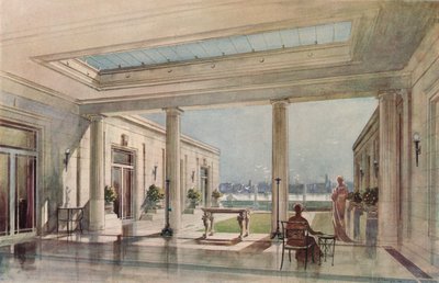 Et hus i Grosvenor Road, Westminster Thames Embankment. G. & A. Gilbert Scott, arkitekter, c19 af Unbekannt