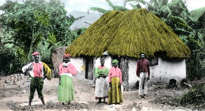 Ein jamaikanisches Dorf, um 1900 von Unbekannt