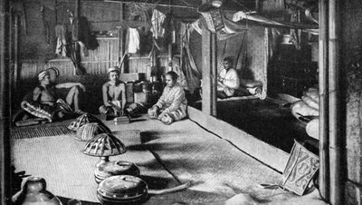 Et langt hus fra Kalimantan, Borneo, 1922 af Unbekannt