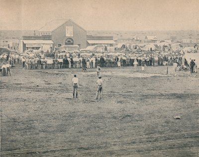 Et massemøde i Bulawayo, c1900. af Unbekannt