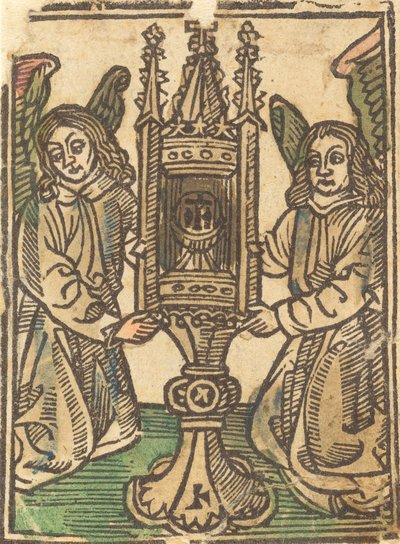 En monstrans holdt af to engle, 14951500. af Unbekannt