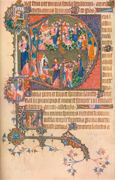 En side fra Egerton Bohun Psalter-Hours, 1370, 1937 af Unbekannt