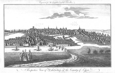 Et perspektivbillede af Colchester, i grevskabet Essex., c1742 af Unbekannt