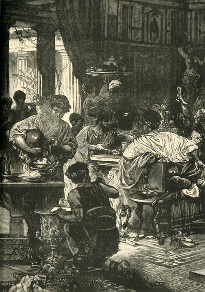 En romersk banket, 1890. af Unbekannt