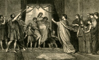 Et romersk bryllup. - Brudenes hjemkomst, 1881. af Unbekannt