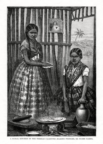 Et landligt køkken i Tierras Calientes, Mexico, 1877 af Unbekannt