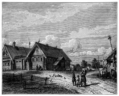 En russisk landsby i den sydlige landbrugszone, c1890 af Unbekannt