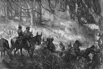 En træfning i skoven, c1880 af Unbekannt