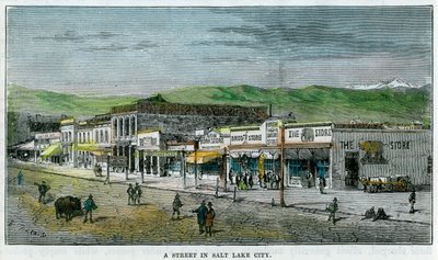 En gade i Salt Lake City, Utah, USA, c1880 af Unbekannt