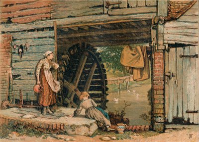 En Surrey Water-Mill, midten af slutningen af det 19. århundrede. af Unbekannt