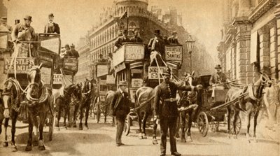 A Traffic Block in 1900 - En scene uden for Mansion House, 1933. af Unbekannt