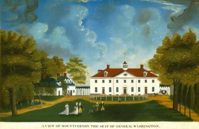 Udsigt over Mount Vernon, 1792 eller senere. af Unbekannt
