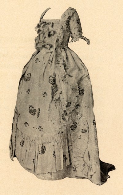 En Watteau-sæk, bryllupsdragt af fru William West, 1752, 1937 af Unbekannt