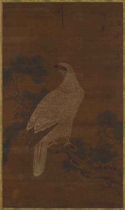 En hvid ørn på en fyrregren, Ming- eller Qing-dynastiet, 1600-tallet. af Unbekannt
