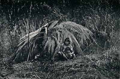 En Yaghan-hytte i Fuegia, 1911 af Unbekannt