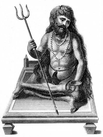 En yogi, der mediterer, 1811 af Unbekannt