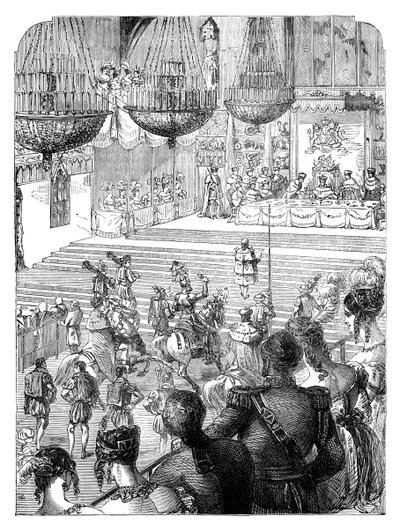 En banket i Westminster Hall, der fejrer kroningen af kong George IV, 1821 c1895 af Unbekannt