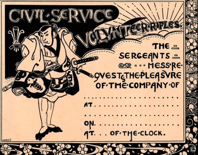 En tom invitation til en Civil Service Volunteer Rifles funktion, c1800-tallet af Unbekannt