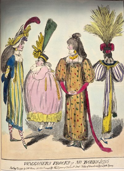 En karikatur af slutningen af det 18. århundredes mode, 1795 af Unbekannt