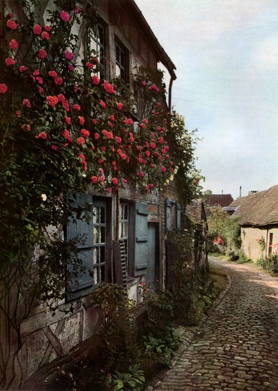 En brostensbelagt gade i Gerberoy, Frankrig, 1938 af Unbekannt