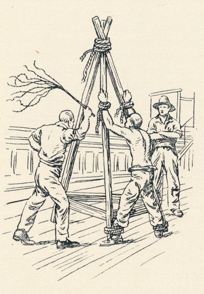 En dømt, der bliver pisket med en kat-på-ni-haler, 1834, 1984 af Unbekannt