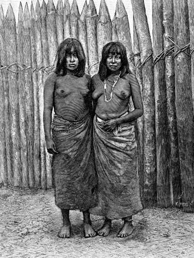Et par indiske Gran Chaco-kvinder, Sydamerika, 1895 af Unbekannt