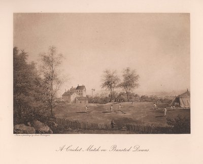 En cricketkamp på Banstead Downs, Surrey, 19. århundrede 1912 af Unbekannt