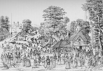En fest i Horselydown, Southwark, i 1590, 1904 af Unbekannt