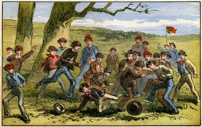 Et spil fodbold, 1800-tallet af Unbekannt