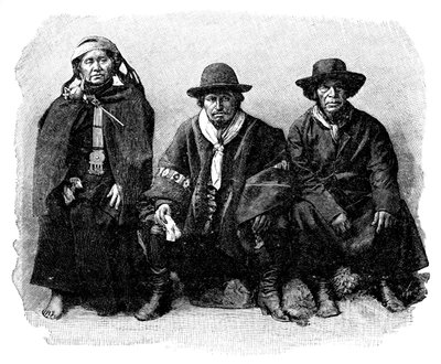 En gruppe af Araucanians, Chile, Argentina, 1895 af Unbekannt