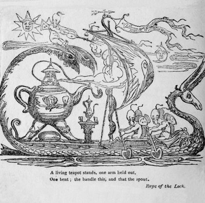 En levende tekande står, en arm holdt ud, en bøjet, håndtaget dette, og det tuden, c1820. af Unbekannt