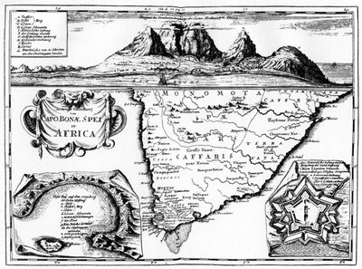 Et kort over Kap det Gode Håb, Sydafrika, 1719 1931 af Unbekannt