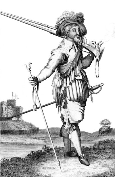 En musketer om introduktionen af skydevåben, 1798 af Unbekannt