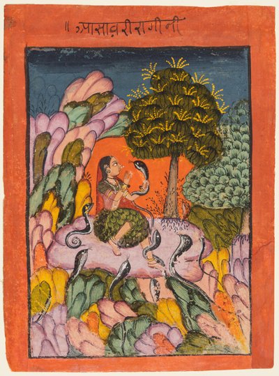 En side fra en Ragamala-serie: Asavari Ragini, begyndelsen af ​​1700-tallet. af Unbekannt