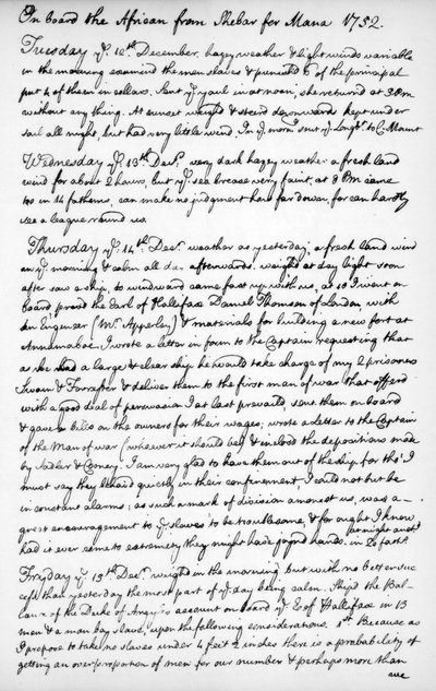 En side fra John Newtons journal, 1750-1754 1965 af Unbekannt