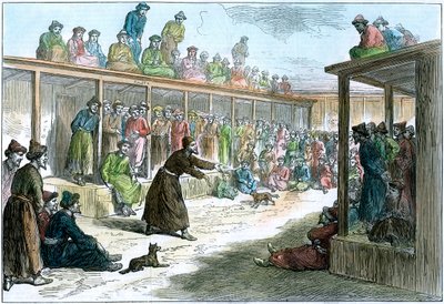 En professionel historiefortæller i Kashgar, Xinjiang, Kina, c1875 af Unbekannt