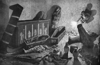 En ransaget egyptisk grav, 1933-1934 af Unbekannt