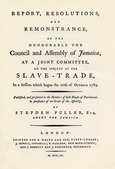 En remonstration af emnet slavehandel, 1789 1965 af Unbekannt