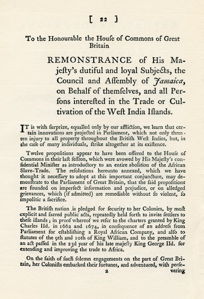 En remonstration af emnet slavehandel, 1789 1965 af Unbekannt