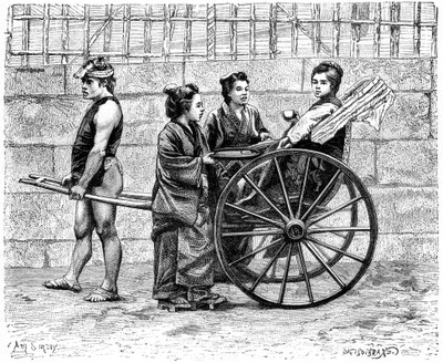 En rickshaw, Japan, 1895 af Unbekannt