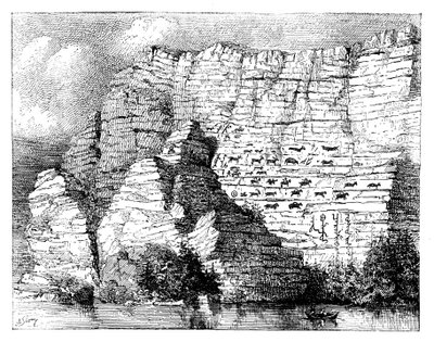 En steninskription på bredden af Yenisei-floden, 1895 af Unbekannt