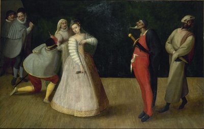 En gruppe italienske komikere I Gelosi, ca. 1580. af Unbekannt