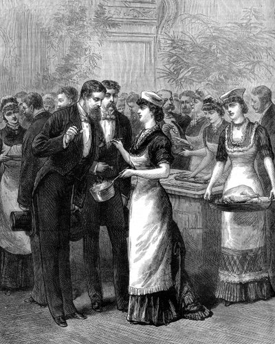En unge dameskole for madlavning, 1800-tallet af Unbekannt