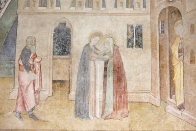 Abondance klosterkirke fresco: visitationen, Abondance, Frankrig af Unbekannt