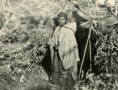 Aboriginal kvinde med barn, 1901. af Unbekannt