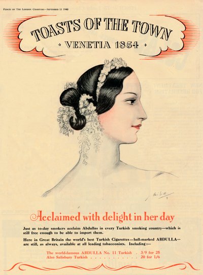 Hyldet med glæde i sin tid, Toasts of the Town - Venetia 1854, 1940 af Unbekannt